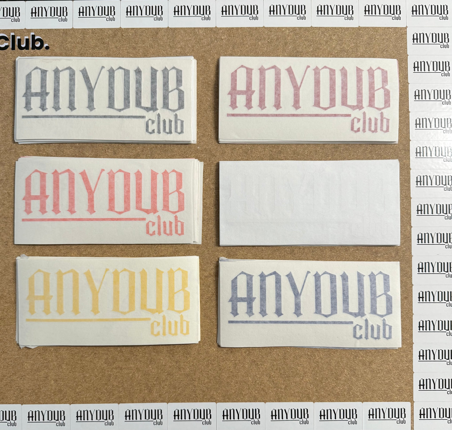 Anydub Club Stickers (170mm x 70mm approx)